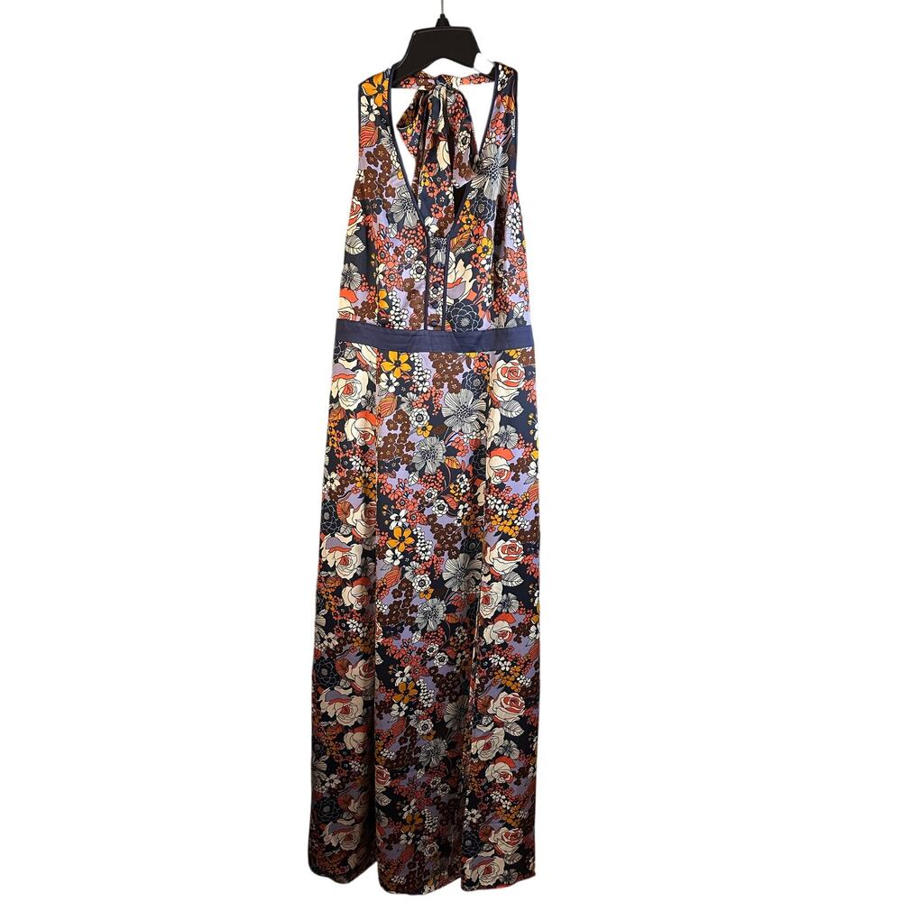 ModCloth floral print maxi Halter dress Vintage-inspired, Women's Size 6